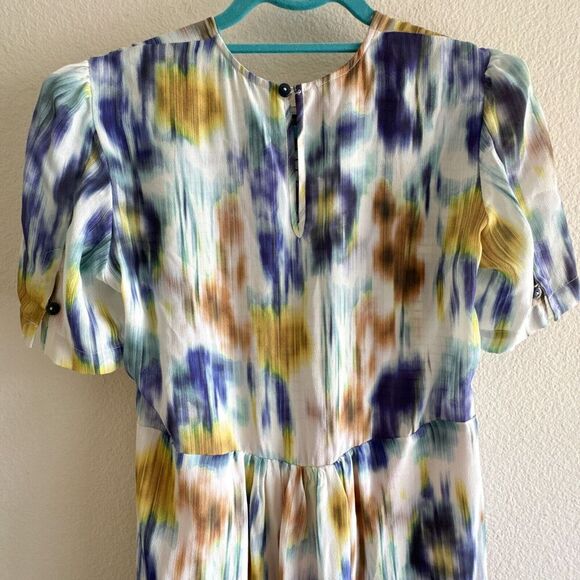 Baum und Pferdgarten Adamaris Silk Blend Smocked Bodice Midi Dress 36 EU, US 4/6 - Picture 7 of 8